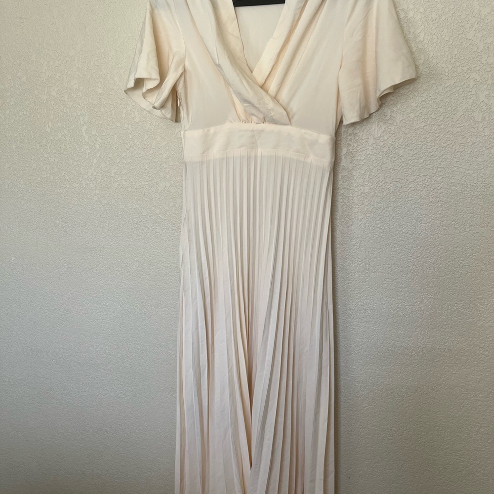 SHEIN Cream Maxi Dress with Pleats